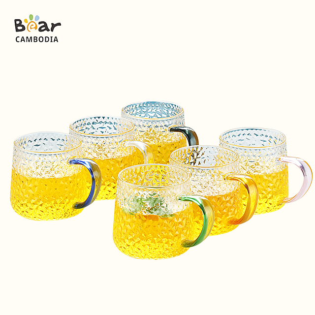 KY Borosilicate Glass Cups 1set*6 (KY Borosilicate ក...
